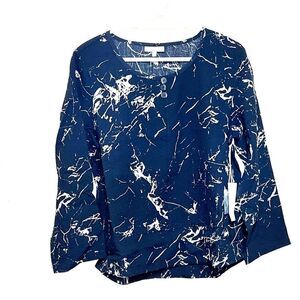 NWT Habitat 35301 Boxy Crew Neck Marbled Black White Top Sz M/L